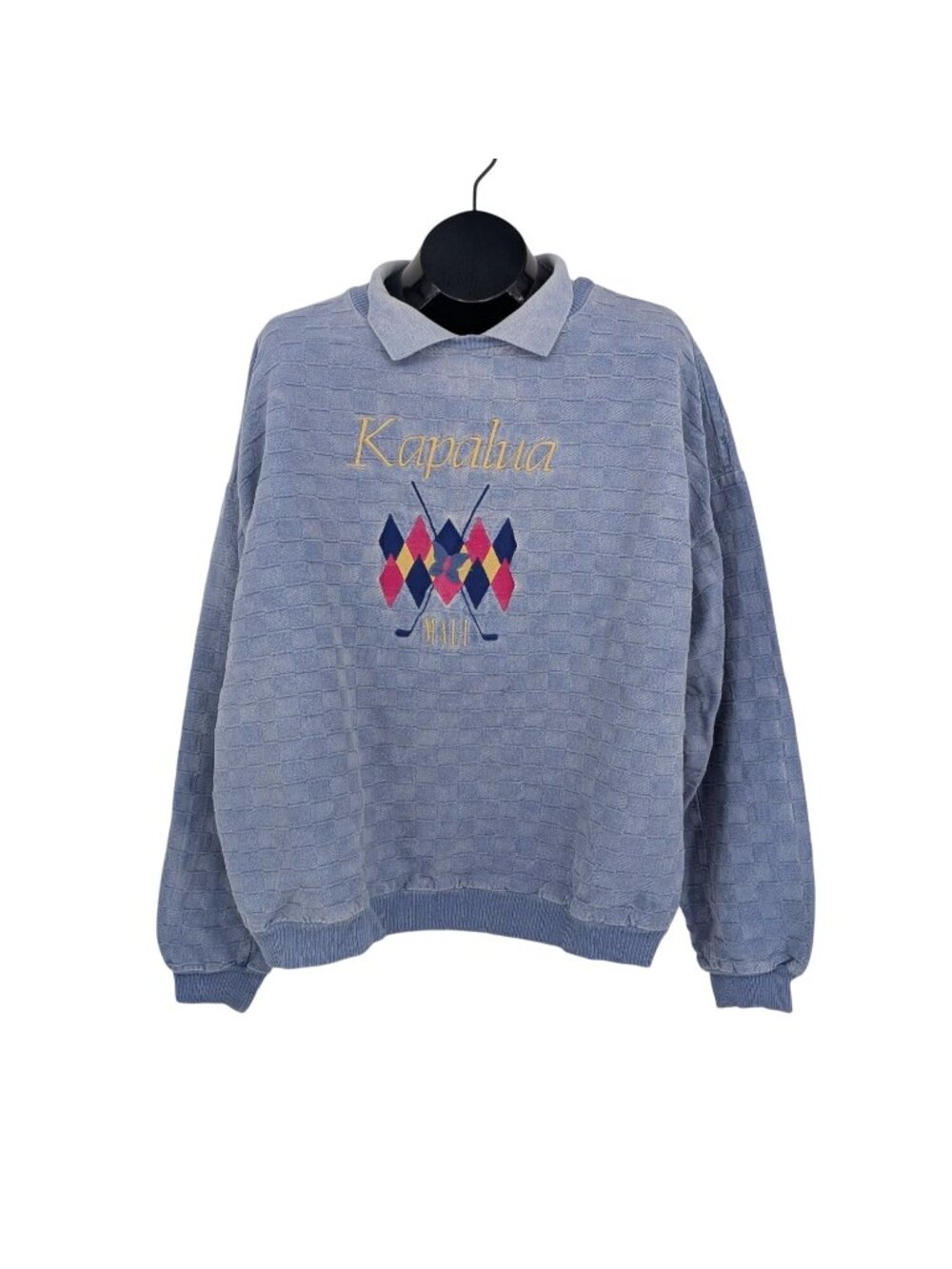 Vtg Wek The World Kapalua Maui Polo Sweatshirt Golf 90s Relaxed Distress‎ XL/XXL